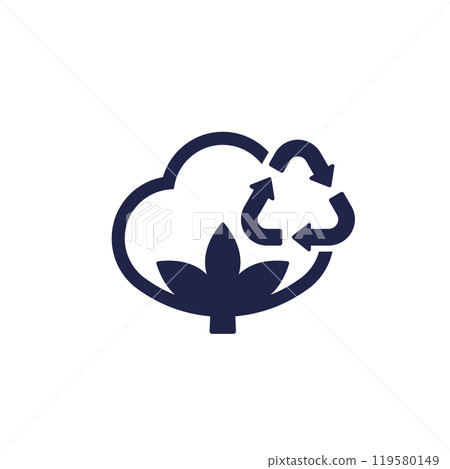 recycled cotton icon on white 119580149