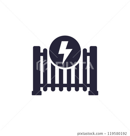 Electric gate icon on white Electric gate icon on white 119580192