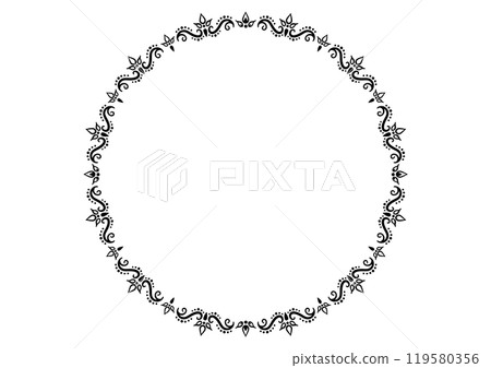 Ornamental frame in Indian style. Vector data. Ornamental frame in Indian style. Vector data. 119580356
