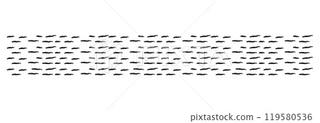 Slash line doodle border, diagonal lines. Divider strip Tilt strip geometric abstract border. Diagonal grid. Geometric dashed tape 119580536