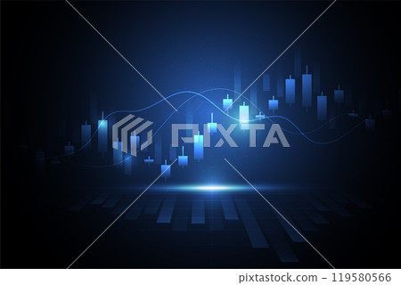 Business candle stick graph chart of stock market investment trading on white background design. Bullish point, Trend of graph. Vector illustration 119580566