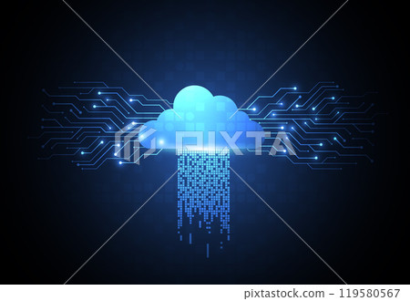 Cloud networking computing concept design. Digital data transform download and upload. Cloud technology network. Vector illustration 119580567