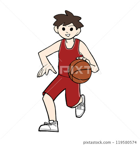 籃球男孩運球 籃球男孩運球 119580574
