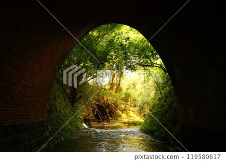 隧道、河流和森林 隧道、河流和森林 119580617