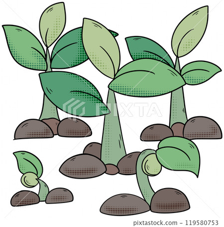 The tree is growing into a sapling. 119580753