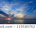 Sunset over the sea, Sea of Japan, Reflection, Landscape, Clouds, Blue sky, Spectacular view 119580762