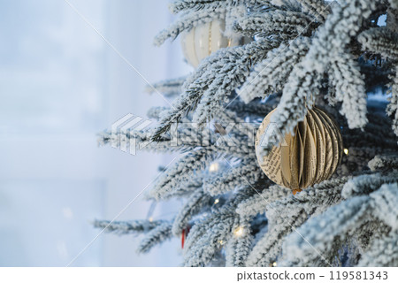 christmas tree decoration close up 119581343