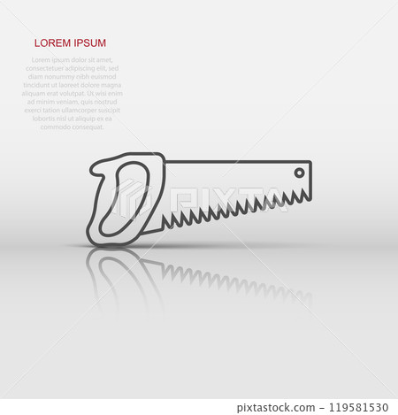 Saw blade icon in flat style. Working tools vector illustration on white isolated background. Hammer business concept. 119581530