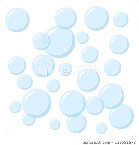 Bath foam icon in flat style. Shampoo bubbles vector illustration on isolated background. Soap bubbles sign business concept. Bath foam icon in flat style. Shampoo bubbles vector illustration on isolated background. Soap bubbles sign business concept. 119581678