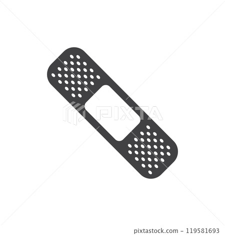 Adhesive medical plaster icon in flat style. Bandage vector illustration on isolated background. Medical sticker sign business concept. 119581693