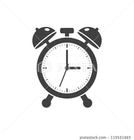 Clock icon in flat style. Round watch vector illustration on isolated background. Timer sign business concept. Clock icon in flat style. Round watch vector illustration on isolated background. Timer sign business concept. 119581865