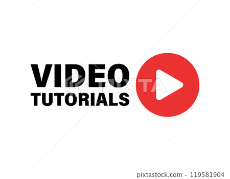 Play video tutorials icon in flat style. Education software vector illustration on isolated background. Webinar training sign business concept. 119581904