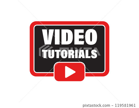 Play video tutorials icon in flat style. Education software vector illustration on isolated background. Webinar training sign business concept. 119581961