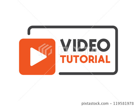 Play video tutorials icon in flat style. Education software vector illustration on isolated background. Webinar training sign business concept. 119581978