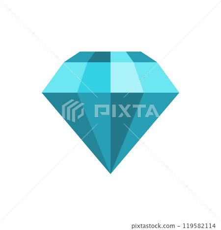 Diamond gemstone icon in flat style. Jewelry gem vector illustration on isolated background. Luxury brilliant sign business concept. 119582114