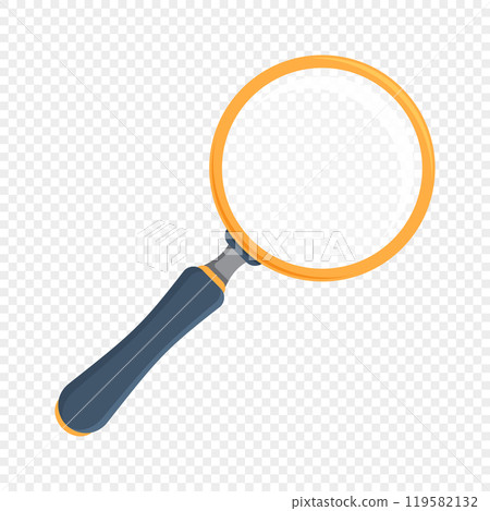 Magnifying glass icon in flat style. Loupe vector illustration on isolated background. Searching sign business concept. 119582132