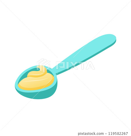 Spoon icon in flat style. Teaspoon vector illustration on isolated background. Tablespoon sign business concept. 119582267