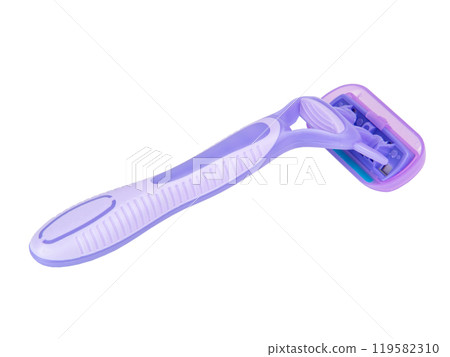Violet razor for shaving isolated on the white background 119582310