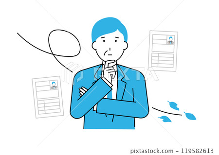 一位經理因職位空缺申請很少而不知所措的插圖 119582613