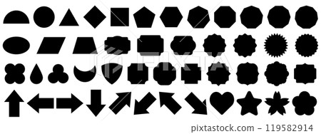 Shape icon set black Shape icon set black 119582914