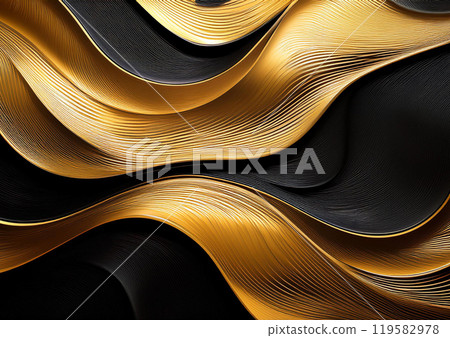 Black and gold wave background 119582978