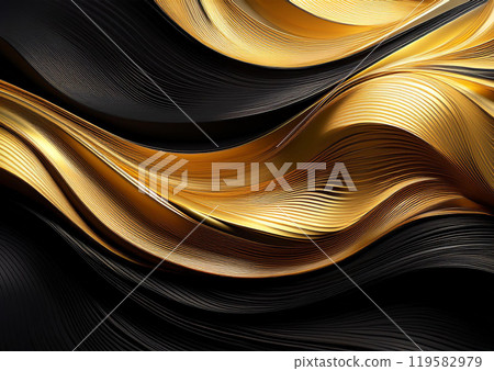 Black and gold wave background 119582979