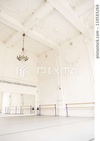 Empty ballet dance room with with modern light interior 119583268