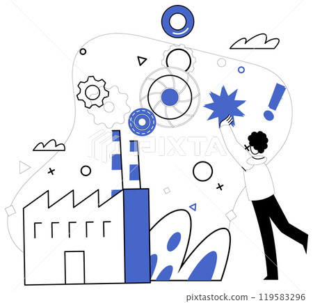 Business modeling vector illustration. Brainstorming is storm brewing in teacup business, stirring evolution financial ideas Financial analysis is detective uncovering clues to solving mystery Business modeling vector illustration. Brainstorming is storm brewing in teacup business, stirring evolution financial ideas Financial analysis is detective uncovering clues to solving mystery 119583296