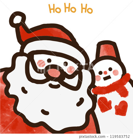 Cute Santa Claus and Snowman 119583752