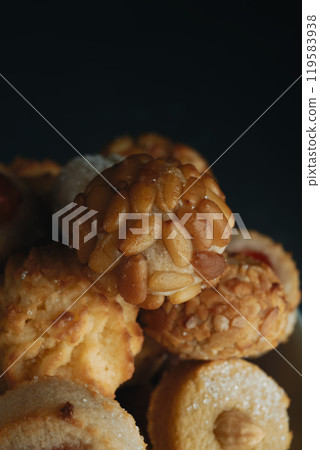 assortment of different panellets, typical of Spain 119583938