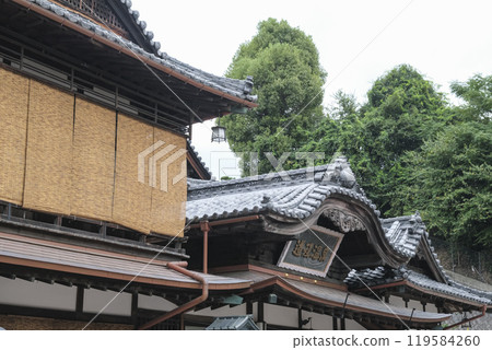 Historic wooden buildings in Dogo Onsen 119584260