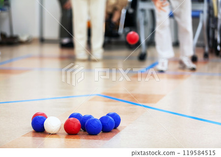 People enjoying the disabled sport of boccia 119584515