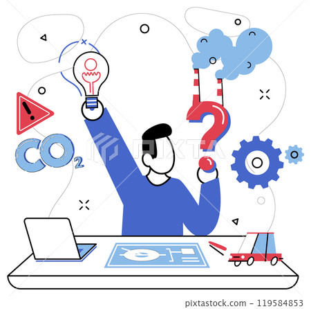 Thinking vector illustration. Thoughtful analysis is maestro, conducting symphony information into masterpiece solutions In garden contemplation, intelligence is sunlight, nourishing seeds creative Thinking vector illustration. Thoughtful analysis is maestro, conducting symphony information into masterpiece solutions In garden contemplation, intelligence is sunlight, nourishing seeds creative 119584853