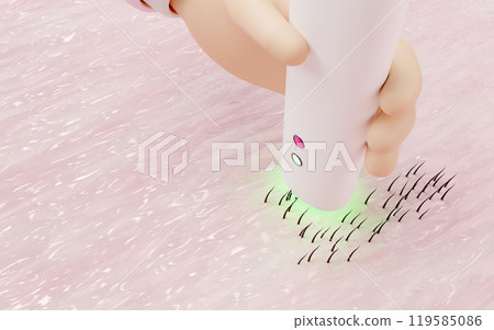 3d showing laser hair removal. advertisement for beauty salon. 3d illustration render 119585086