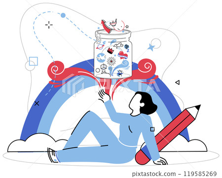Thinking vector illustration. Imagination blossoms when thoughtful pondering meets canvas strategic solutions Thoughtful analysis is bridge connecting realms information and intelligent Thinking vector illustration. Imagination blossoms when thoughtful pondering meets canvas strategic solutions Thoughtful analysis is bridge connecting realms information and intelligent 119585269