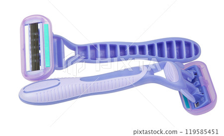 Lady razor for shaving isolated on the white background Lady razor for shaving isolated on the white background 119585451