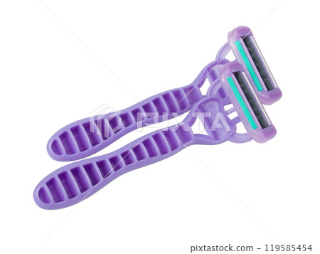 Lady razor for shaving isolated on the white background Lady razor for shaving isolated on the white background 119585454