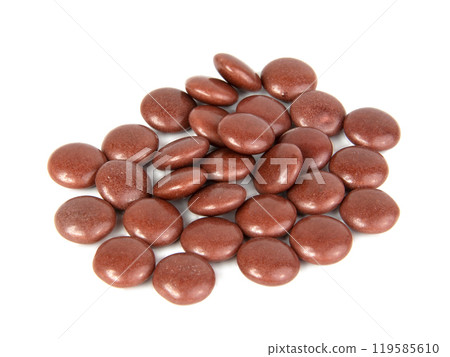 dragee drops chocolate glazed isolated on the white background 119585610