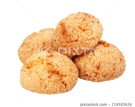 Coconut cookies organic isolated on the white background Coconut cookies organic isolated on the white background 119585626