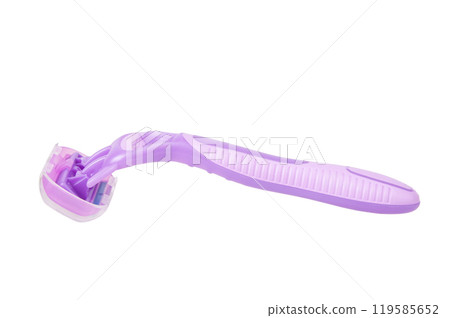 Violet lady razor for shaving isolated on the white background Violet lady razor for shaving isolated on the white background 119585652