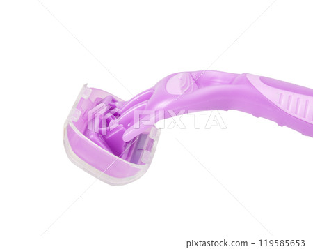 Violet lady razor for shaving isolated on the white background Violet lady razor for shaving isolated on the white background 119585653