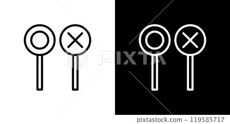 Circle and cross card icon 119585717