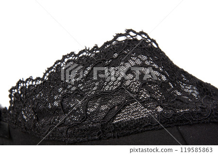 Black decorative lace isolated on the white background Black decorative lace isolated on the white background 119585863