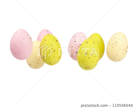 Decorated easter eggs isolated on the white Decorated easter eggs isolated on the white 119586048