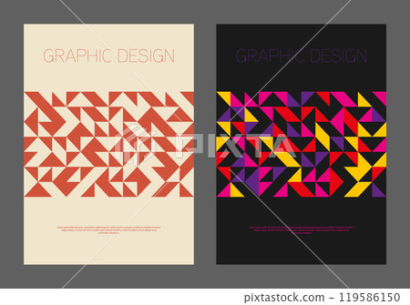 Geometric cover design. A template for a cover, banner, poster, postcard and corporate design. An idea for interior and decorative creativity 119586150