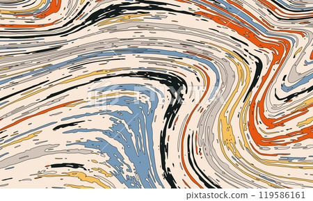 A colorful composition of liquid art. Dynamic shapes create a vortex effect. The movement of air flows. Template for backgrounds, textures and creative design 119586161