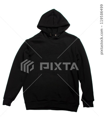 Black style hoodie isolated on the white Black style hoodie isolated on the white 119586499