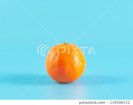 Orange tangerine on blue background Orange tangerine on blue background 119586512