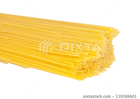 Pasta spaghetti dry isolated on the white Pasta spaghetti dry isolated on the white 119586601
