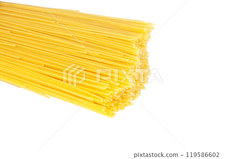 Pasta spaghetti dry isolated on the white 119586602